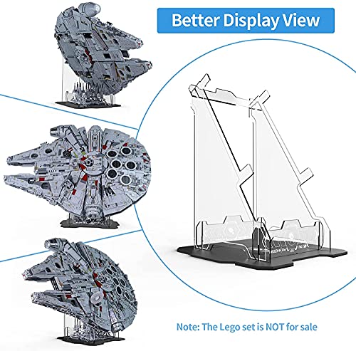 ZJLB Soporte de exhibición transparente y transparente, acrílico para Lego Millennium Falcon 75192 Star Wars Building Block Model Set, vertical duradero y estable (sólo soporte, sin ladrillos)