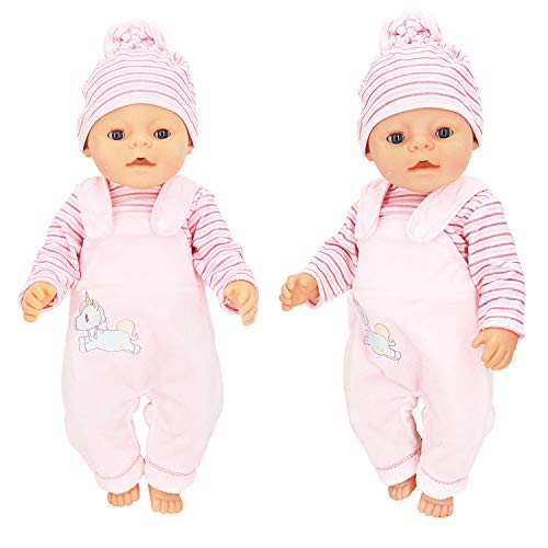 ZOEON Ropa de Muñecas para New Born Baby Doll, Trajes con Sombrero para Muñecas 35-43 cm (Rosado)