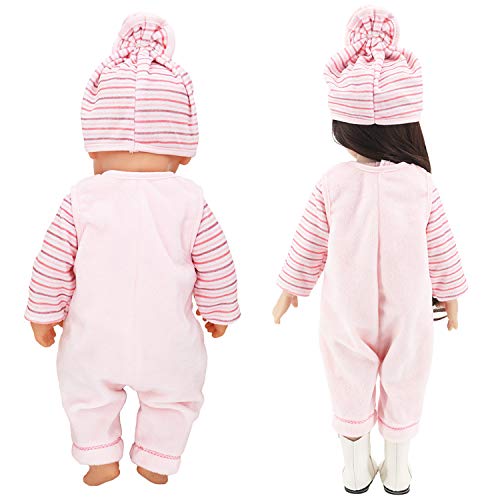 ZOEON Ropa de Muñecas para New Born Baby Doll, Trajes con Sombrero para Muñecas 35-43 cm (Rosado)