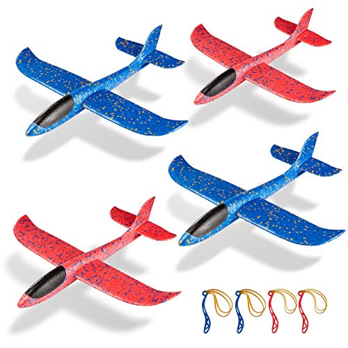 ZWOOS Planos de Espuma，Avión Planeador, 4 Pcs Espuma Aviones Deportes Al Aire Libre Volar Jugueter , Avión Planeador para Juguete Infantil o Regalo