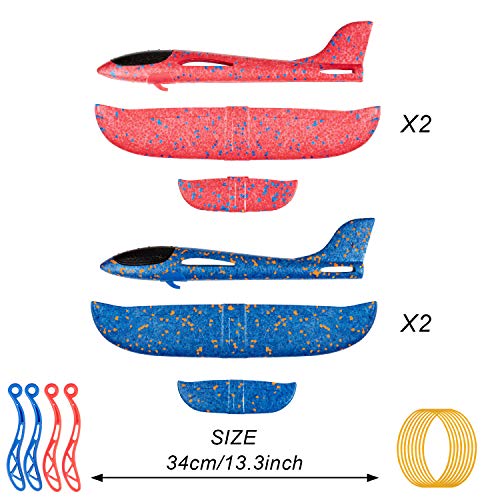 ZWOOS Planos de Espuma，Avión Planeador, 4 Pcs Espuma Aviones Deportes Al Aire Libre Volar Jugueter , Avión Planeador para Juguete Infantil o Regalo