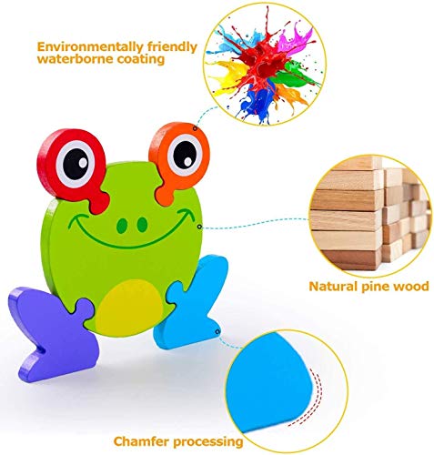 ZWOOS Puzzles de Madera Juguetes Bebes 4 Piezas De Madera Rompecabezas Set Colorido Rompecabezas de Animales Juguetes niños 1 2 3 4 años，Regalo Educativo Preescolar de Aprendizaje temprano para niños