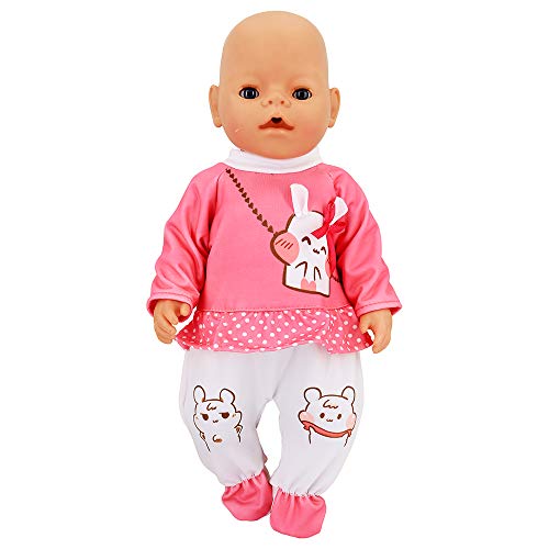 ZWOOS Ropa de Muñecas para New Born Baby Doll, Lindo Atuendo de Algodón para Muñecas 35-43 cm