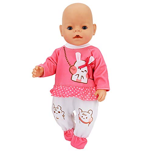 ZWOOS Ropa de Muñecas para New Born Baby Doll, Lindo Atuendo de Algodón para Muñecas 35-43 cm