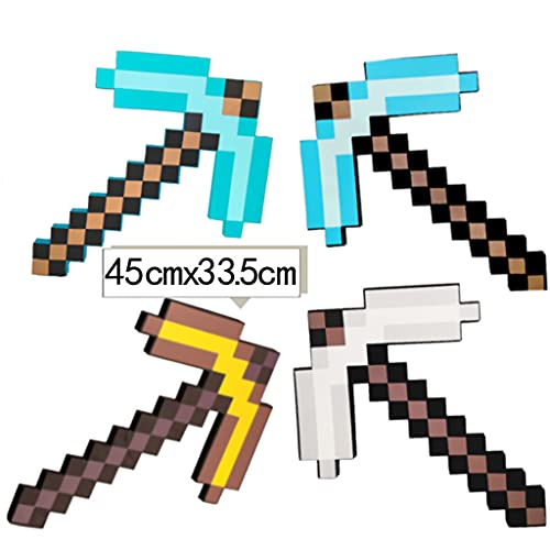 ZWWZ Espada de Juguete para Niños,Espada de Diamante,Pico,Hacha de píxeles,Pala de píxeles,metralleta,Pistola de píxeles,Escudo de Minecraft,Juguete De Batalla De Tamaño Natural (8 Combinaciones)