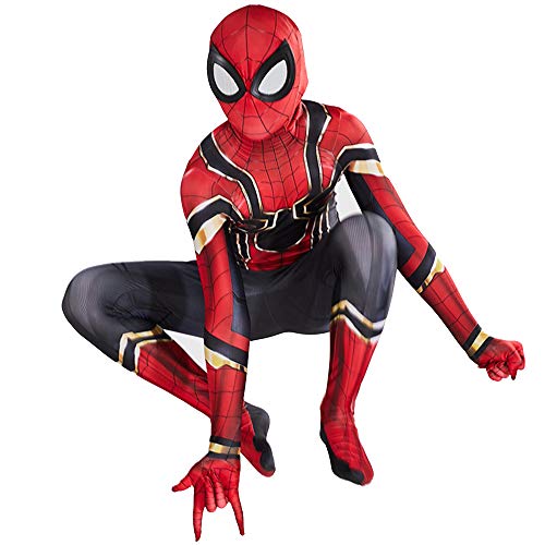 ZXDFG Disfraces Spiderman Niño,Superhéroe Disfraz Spiderman Niño Homecoming Halloween Navidad Traje Spiderman Niño Cosplay Máscara,Máscara y Disfraz Independientes,Spandex/Lycra