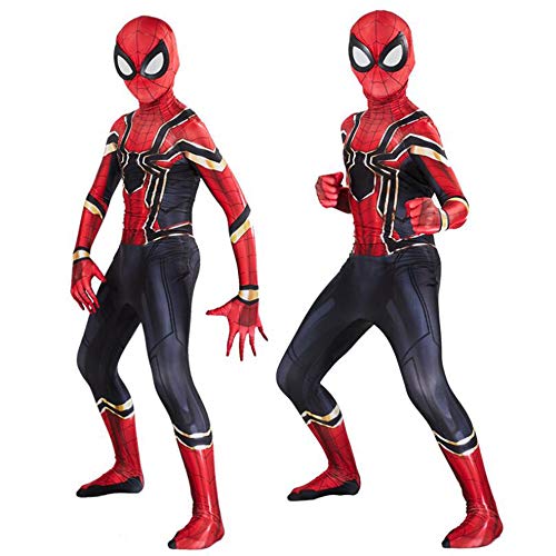 ZXDFG Disfraces Spiderman Niño,Superhéroe Disfraz Spiderman Niño Homecoming Halloween Navidad Traje Spiderman Niño Cosplay Máscara,Máscara y Disfraz Independientes,Spandex/Lycra