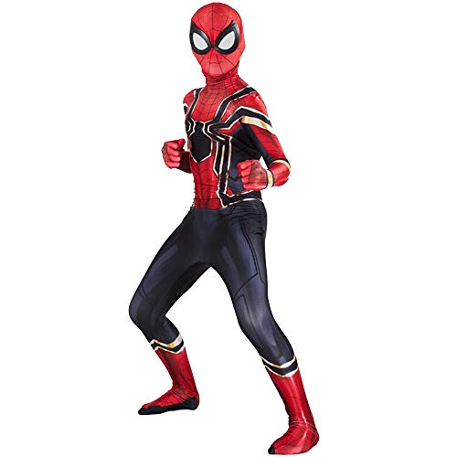 ZXDFG Disfraz Spiderman Niño,Superhéroe Spiderman Disfraces Homecoming Halloween Navidad Traje Spiderman Niño Cosplay Máscara,Máscara y Disfraz Independientes,Spandex/Lycra