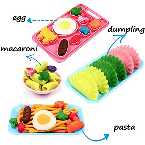 ZXYWW Herramientas De Plastilina para Niños, Juego De Creaciones De Cocina De Masa De Bricolaje, Set De Helados Y Pastas para Niños Y Niñas De 3 Años En Adelante