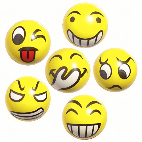 ZYDTRIP 12pcs Bolas Divertidas del Juego de Emoji, Pelota de Juguete Anti estrés, Juguete de la Novedad para el Color clasificado y la Fuente Divertida de la Fiesta del Estilo de Emoji de la Cara