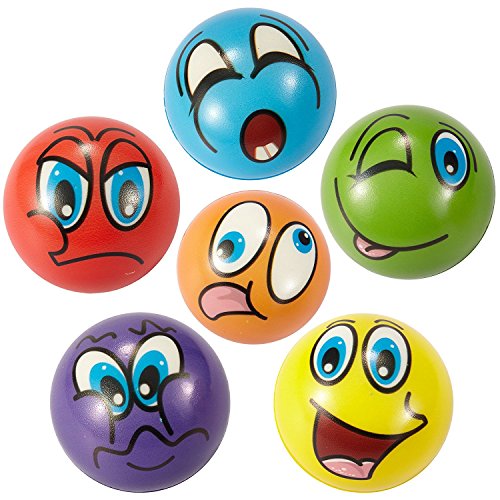 ZYDTRIP 12pcs Bolas Divertidas del Juego de Emoji, Pelota de Juguete Anti estrés, Juguete de la Novedad para el Color clasificado y la Fuente Divertida de la Fiesta del Estilo de Emoji de la Cara