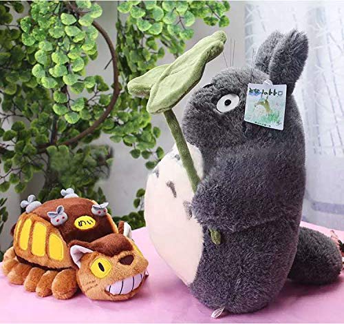 ZZYYLL Mi Vecino Totoro Peluche Muñeco de Peluche Animal de Juguete Cojín Decorativo Día de Fiesta Cumpleaños Cumpleaños Novia Regalo Gris Totoro Bolsas de Frijoles Suaves 37cm,C