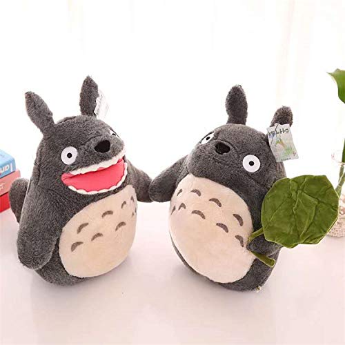 ZZYYLL Mi Vecino Totoro Peluche Muñeco de Peluche Animal de Juguete Cojín Decorativo Día de Fiesta Cumpleaños Cumpleaños Novia Regalo Gris Totoro Bolsas de Frijoles Suaves 37cm,C