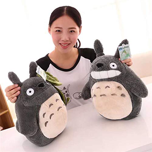 ZZYYLL Mi Vecino Totoro Peluche Muñeco de Peluche Animal de Juguete Cojín Decorativo Día de Fiesta Cumpleaños Cumpleaños Novia Regalo Gris Totoro Bolsas de Frijoles Suaves 37cm,C