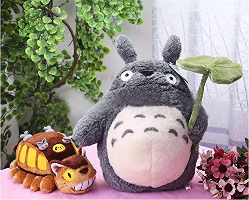 ZZYYLL Mi Vecino Totoro Peluche Muñeco de Peluche Animal de Juguete Cojín Decorativo Día de Fiesta Cumpleaños Cumpleaños Novia Regalo Gris Totoro Bolsas de Frijoles Suaves 37cm,C