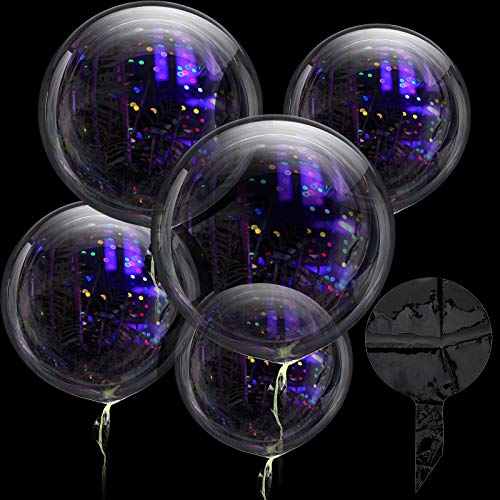 10 Globos Grandes Bobo Globos Redondos Transparentes Globos Rellenables Reutilizables para Sesión de Fotos Decoración de Fiesta Halloween Cumpleaños Boda (12 Pulg, 18 Pulg, 20 Pulg, 24 Pulg, 36 Pulg)