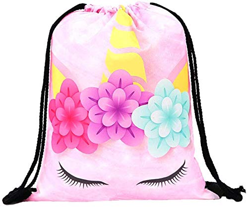 10 Paquete Lindo Unicornio Mochila con cordón/Maquillaje/PU Monedero Bolsos de Embrague/Collar de Cadena de aleación/Unicornios para el Cabello para niñas (Style 3)