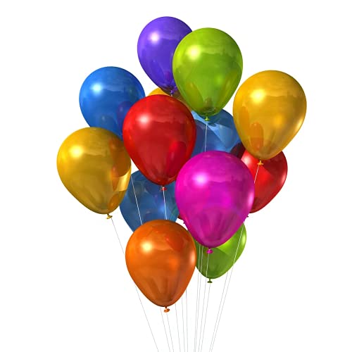 100 Globos Metalizados de Color Mixto, Globos Fiesta de 5 Pulgadas, Globo Metalicos, Globos Forma Redonda, Globos Cumpleaños, Globo Látex para Fiestas de Cumpleaños, Bodas, Aniversarios y Celebracione