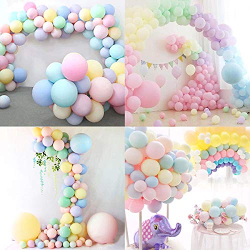 100 Globos Multicolor Pastel de Látex de 10"/25cm y 5"/13cm Globos por Helio. Decoraciones y Accesorios para Fiestas de Cumpleaños y Bautizo