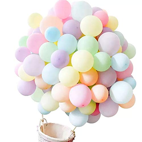 100 Globos Multicolor Pastel de Látex de 10"/25cm y 5"/13cm Globos por Helio. Decoraciones y Accesorios para Fiestas de Cumpleaños y Bautizo