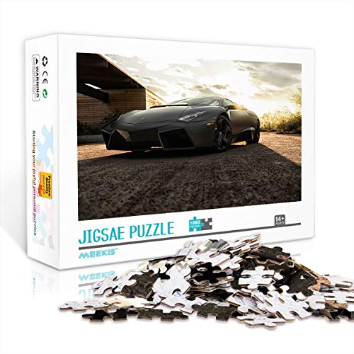 1000 Piezas Rompecabezas para Adultos Juegos de Rompecabezas Negro Lamborghini Super Classic Puzzle 1000 Piezas Coche Deportivo Juego de Rompecabezas desafiante, Gran opción de Regalo 75x50cm