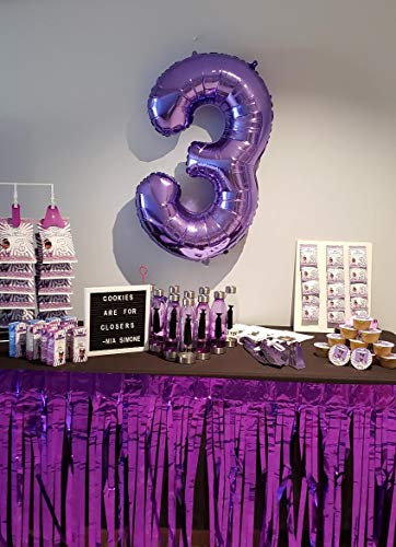 101 CM Grande Morado Número 4 Foil Globo Mylar Gigante Niña Helio Globos Suministros de Decoración de Fiesta de Cumpleaños Bebé