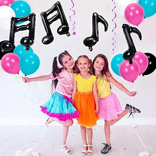 113 Pieza TIK ToK Globos Guirnalda Arco Kit Fiestas de Cumpleaños Decoracion Látex Globos Música Nota Globos Helio para Niñas Celebraciones Musical Cumpleaños 4 5 6 7 8 -12 Años