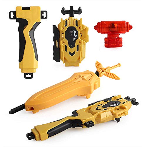 12 Pcs Peonzas Juguetes Conjunto, con Estuche Portátil, Gyro Spinner con 2 Burst Turbo Launcher Set, Cumpleaños, Navidad Regalo, Regalo de año Nuevo para los Niños, Dorado