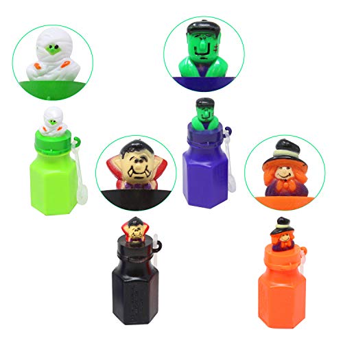 12 Piezas 4 Diseños Espeluznantes de Halloween, Juguete de Burbujas Varitas Pompas de Jabón, Regalo para Niños de Fiesta de Halloween