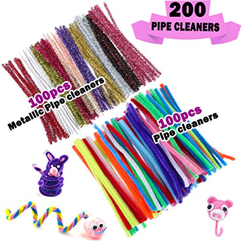 1200 Pcs Kit de Manualidades para Niños,Pipe Cleaners Crafts Set,Pompones Ojos Manualidades,Juego Creativo Regalo para Craft,Limpiadores de Pipa Chenilla y Pompoms,Suministros de Artes y Manualidades