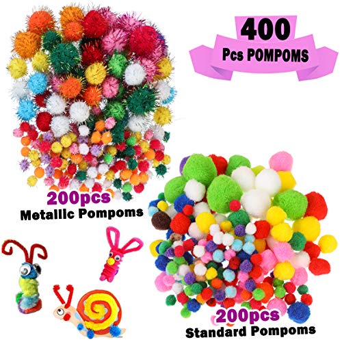 1200 Pcs Kit de Manualidades para Niños,Pipe Cleaners Crafts Set,Pompones Ojos Manualidades,Juego Creativo Regalo para Craft,Limpiadores de Pipa Chenilla y Pompoms,Suministros de Artes y Manualidades