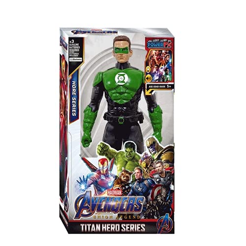 12''/30cm Marvel Avengers Hulk Capitán América Spiderman Wolverine Venom Iron Man Thor Groot Figuras de Acción Juguete para Regalos de Niños (Green with Box)