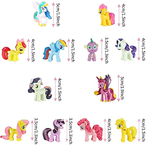 12Pcs Unicornio Decoración de Tartas,Juego de tarta mini muñecas unicornio,Unicornio Cake Topper Figuras Party Supplies Cake Decorations para Niños Niñas Regalo Decoraciones de Fiesta de Cumpleaños