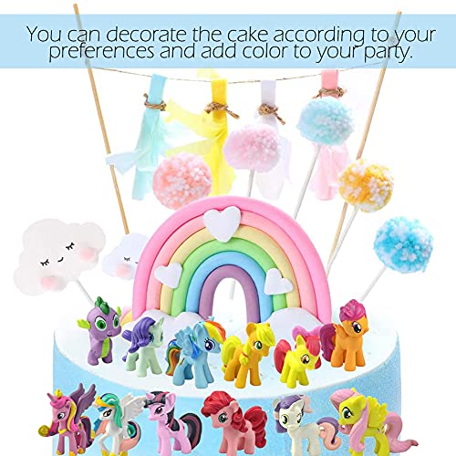 12Pcs Unicornio Decoración de Tartas,Juego de tarta mini muñecas unicornio,Unicornio Cake Topper Figuras Party Supplies Cake Decorations para Niños Niñas Regalo Decoraciones de Fiesta de Cumpleaños