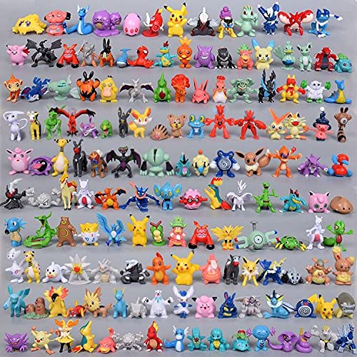 144 Piezas Pokémon Mini Figuras de PVC no Repetidas Pokémon Pop Estatuilla de Pokémon Estatua de PVC Estatuilla Figuras Adornos 2-3 CM