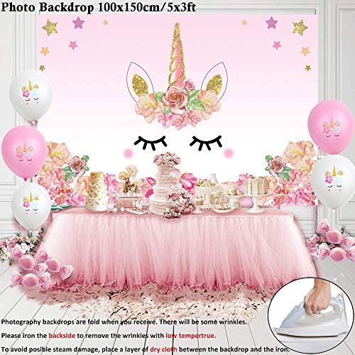 176 pzas Kit Cumpleaños Unicornio para niñas Platos Desechables Vasos Pajitas Servilletas Mantel Gorro Bolsas Guirnalda Fondo Fotografía Globos Fiesta Decoración Cumpleaños Unicornio 16 Invitados