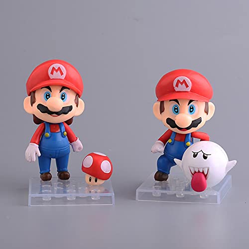 2 Uds Super Mario Ghost PVC Figuras De Acción 10Cm Sapo Coche Abierto Modelo De Decoración De Juguete Navidad Regalos para Niños Muñeca