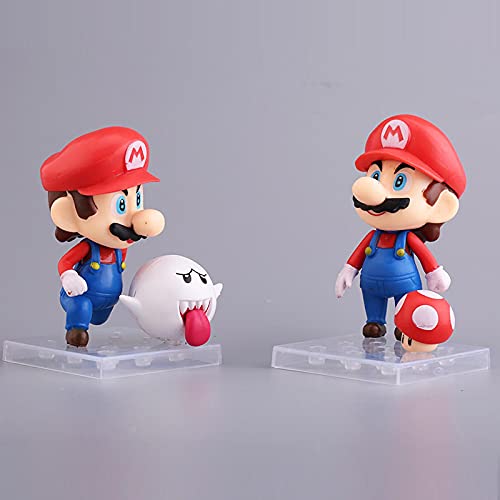 2 Uds Super Mario Ghost PVC Figuras De Acción 10Cm Sapo Coche Abierto Modelo De Decoración De Juguete Navidad Regalos para Niños Muñeca