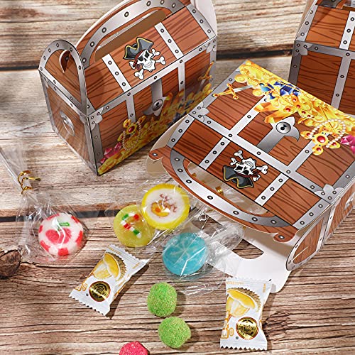 20 Cajas de Golosinas de Tesoro Pirata Cofre de Regalo de Fiesta de Decoración Caja de Decoración de Dulces de Halloween para Colegio Rendimiento de Juego Teatro Fiesta de Disfraces