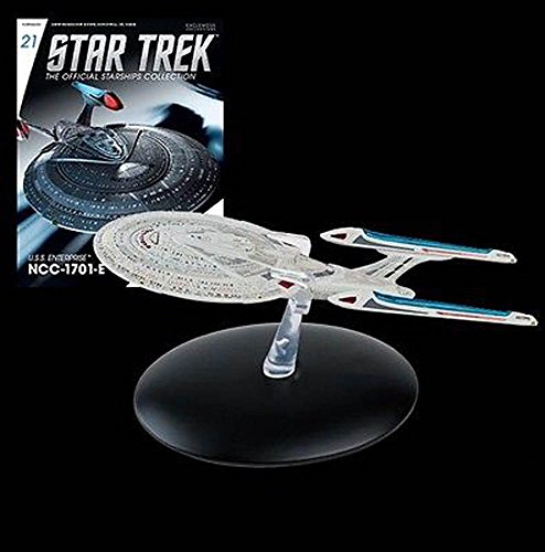 #21 Star Trek USS ENTERPRISE E Die-Cast Metal Ship-UK/Eaglemoss w Mag by Eaglemoss