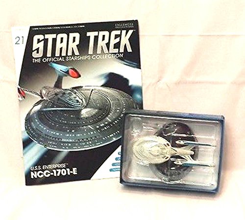 #21 Star Trek USS ENTERPRISE E Die-Cast Metal Ship-UK/Eaglemoss w Mag by Eaglemoss