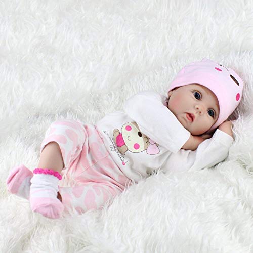 22 Pulgadas Reborn bebé Muñecos Reborn Muñeca Vinilo de Silicona Suave Babies Reborn Baby Doll Niña Boca magnética Niños Juguetes Conjunto