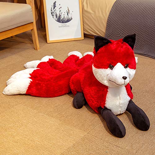 26 / 32cm Realista Nueve Colas Fox Peluches Animal de Peluche Fox Nueve Colas Kitsune Muñecas Regalos creativos para niñas Blanco Zorro Rojo Juguetes 26x56cm Rojo