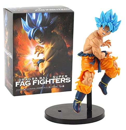 2Pcs / Cartoon Anime Game Dragon Ball Super Movie Broly Tag Fighters Goku Vegeta Figura De Acción Dragon Ball Z SSJ Blue Hair Figura Juguetes 17Cm, Regalos para Niños