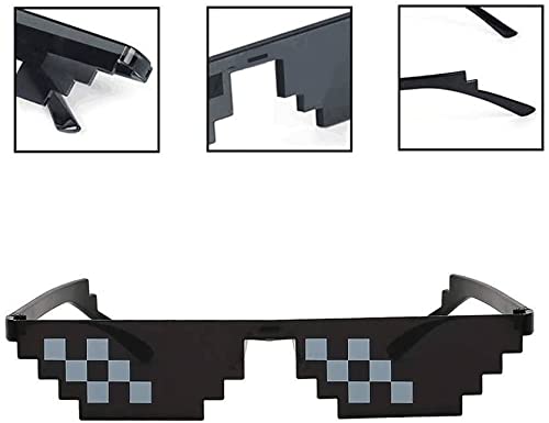 3 Pack Gafas Pixeladas Gafas de Sol Thug Life Mosaico Ojo Desgaste Unisex