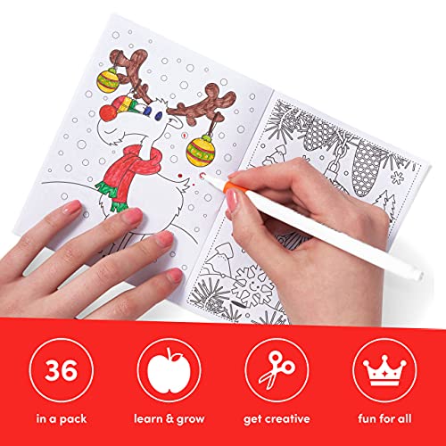 36 Mini Libros Colorear Navideños para Niños| Actividad Creativa para Infantiles| Calendario Adviento y Relleno de Calcetines de Navidad, Piñatas, Fiestas Cumpleaños Navidad, Bolsas Fiesta, Regalos.