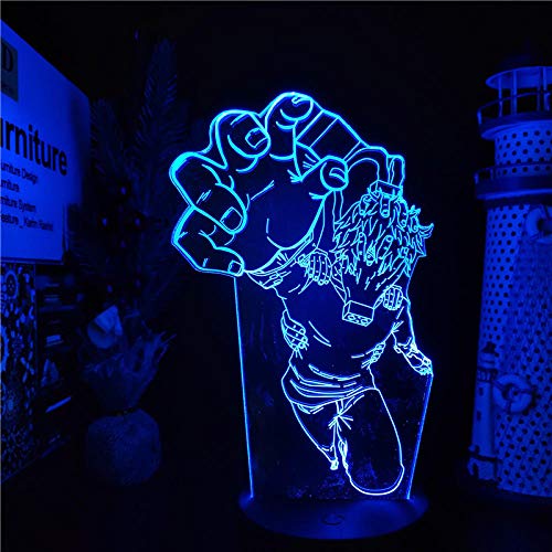 3D Night Light Mi héroe Academia Anime Figuras Shigaraki Tomura Juguetes 3D Set Boku No Héroe Academia Lampara Escritorio Muñeca Juguetes Acción Figure Gift for Niños