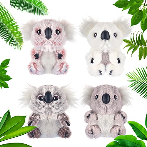 4 Osos de Koala de Peluche Muñeco de Koala de Peluche Mini Juguete de Animal de Felpa de Koala para Niños, Fiestas Temáticas de Animales Cumpleaños Premio a Maestros Estudiantes, 4 Colores