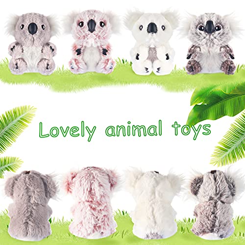 4 Osos de Koala de Peluche Muñeco de Koala de Peluche Mini Juguete de Animal de Felpa de Koala para Niños, Fiestas Temáticas de Animales Cumpleaños Premio a Maestros Estudiantes, 4 Colores