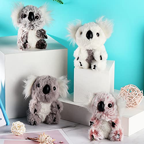 4 Osos de Koala de Peluche Muñeco de Koala de Peluche Mini Juguete de Animal de Felpa de Koala para Niños, Fiestas Temáticas de Animales Cumpleaños Premio a Maestros Estudiantes, 4 Colores